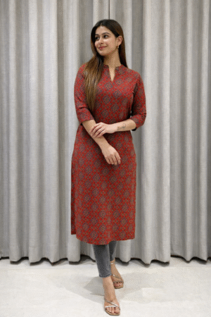Traditional Cotton Jaipuri Printed Kurti For Women
