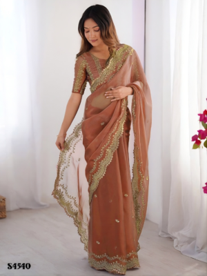 Embroidered Work Contemporary Saree For Ceremonial