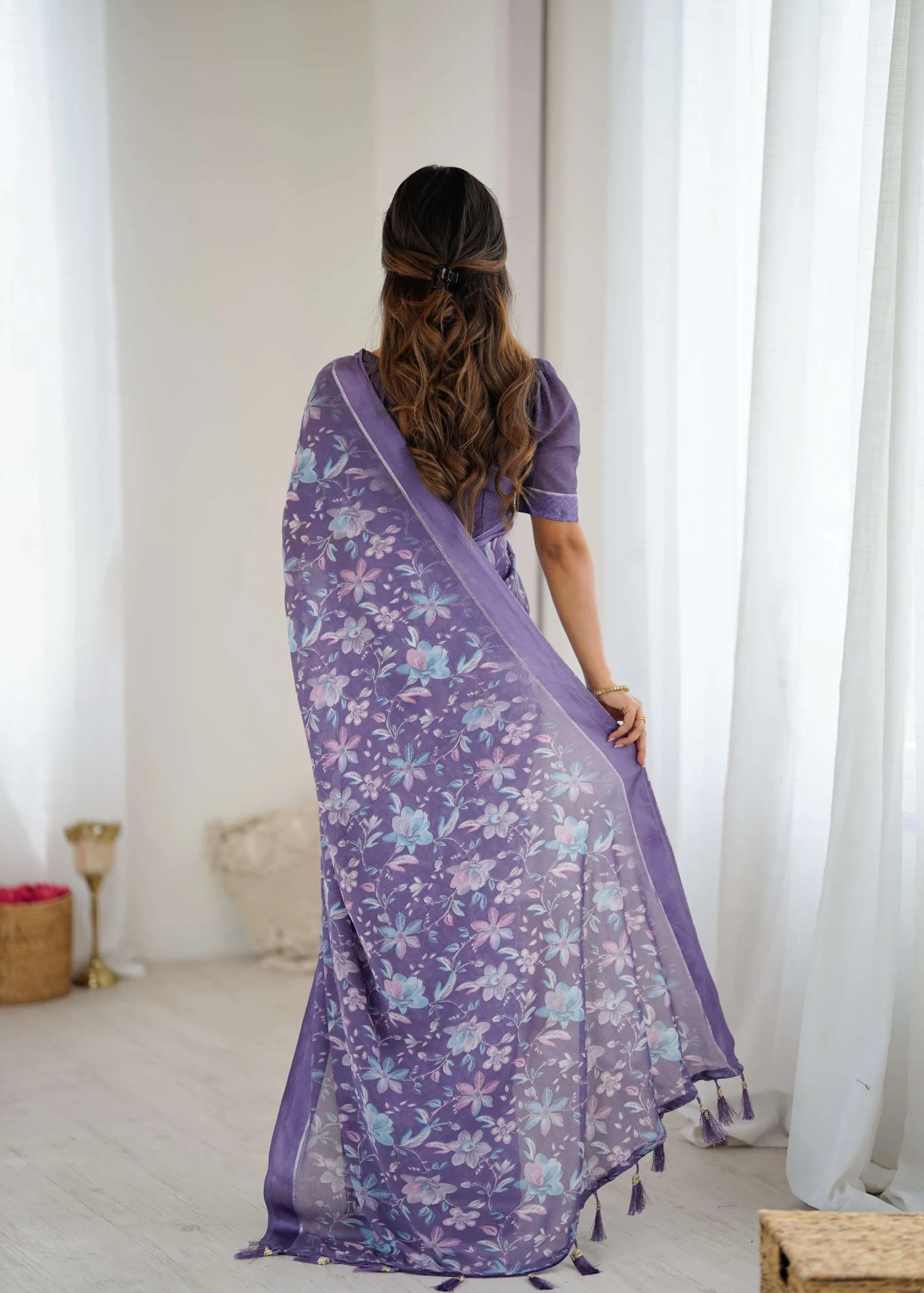 Maryam Party Wear Printed Saree - Image 2