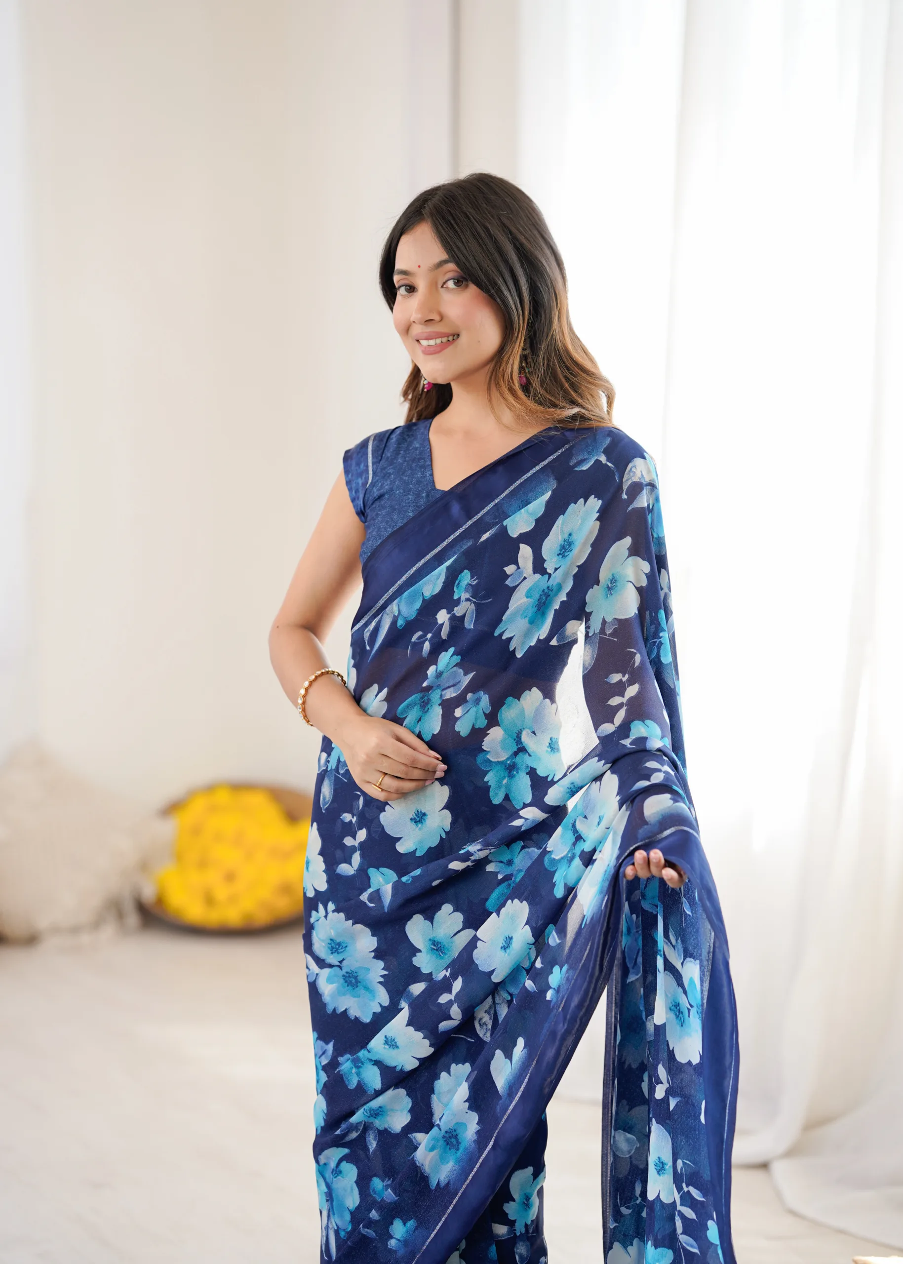 Arlina Designer Party Wear Printed Saree - Image 3