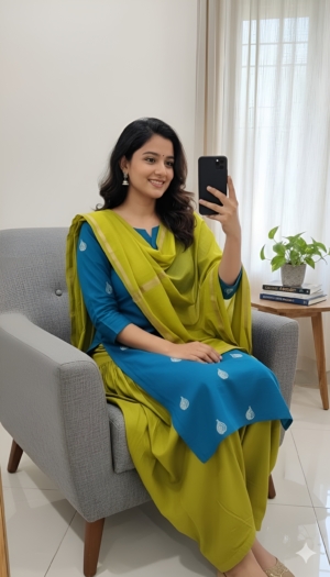 Premium Slub Silk Woven Zari Embroidery Suit with Bangalori Silk Bottom & Designer Silk Dupatta