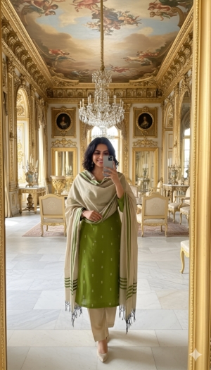 Designer Festive Slub Silk Suit Material with Zari Embroidery, Bangalori Silk Bottom & Silk Dupatta