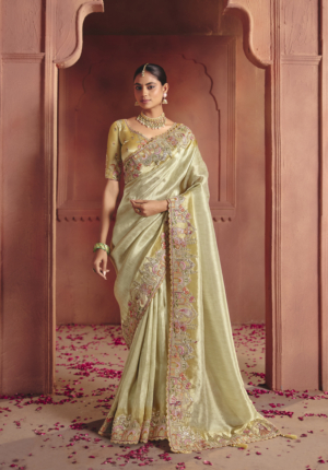 Silk Embroidered, Sequins and Thread Work Contemporary Sari For Marriage