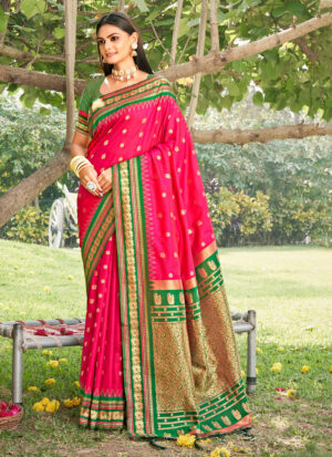 Classic Soft Pink Color Silk Saree for Women with Silk Blouse For Women