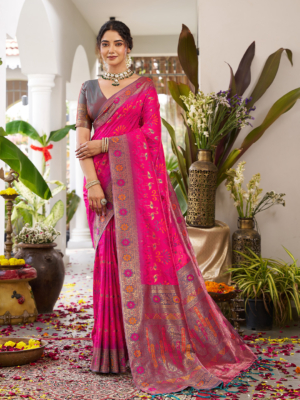 Elegant Soft Silk Saree with Soft Silk Blouse Piece