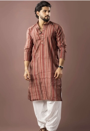 Premium Red Modal Silk Kurta Pajama for Engagement