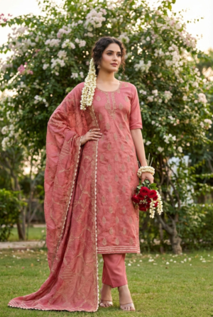 Elegant Modal Print Embroidered Pant Style Salwar Kameez