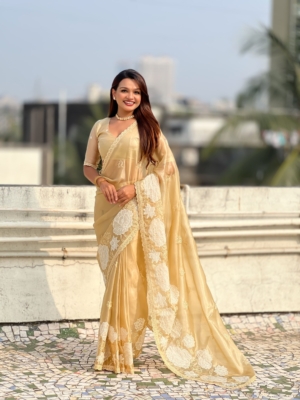 Luxury Orissa Silk Yellow Saree with Fine Cut Work and Embroidered Silk Blouse