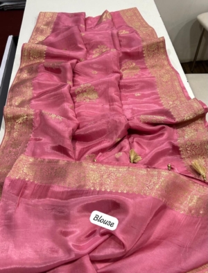 Soft Russian Silk Saree with Running Blouse For Marriage